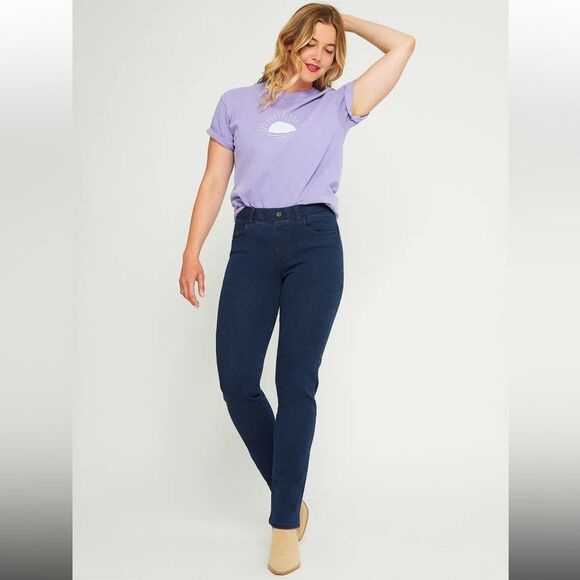 BETABRAND Straight Leg 4 pocket Yoga Denim Jeans Women’s SMALL PETITE W1536 - Picture 2 of 7